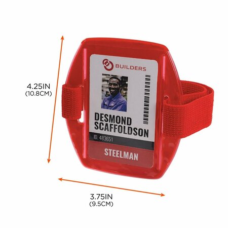 Ergodyne Squids 3386 Arm Band ID/Badge Holder, Vertical, Red 3.75 x 4.25 Holder, 2.5 x 4 Insert 19955